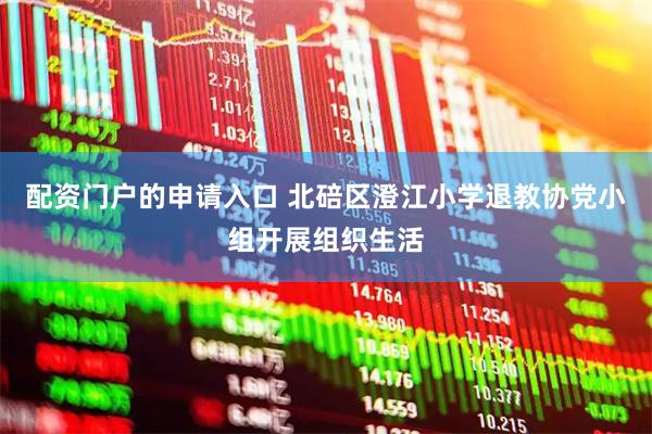 配资门户的申请入口 北碚区澄江小学退教协党小组开展组织生活